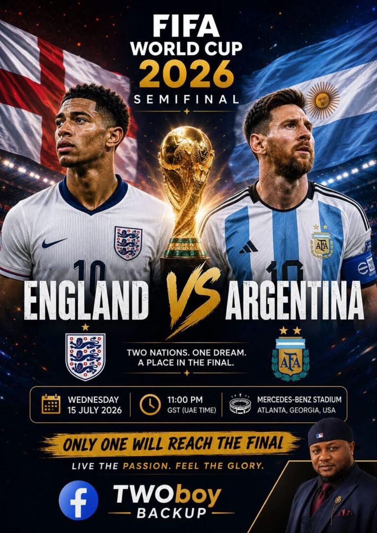 England vs Argentina Second Semi Finals ,  Fifa  World Cup 2026.