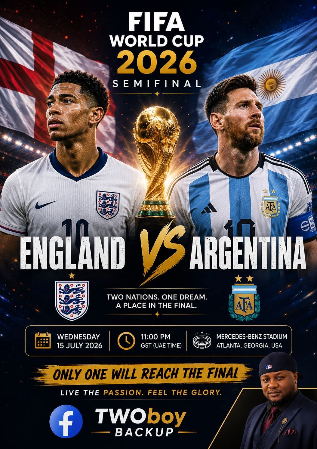 England vs Argentina Second Semi Finals ,  Fifa  World Cup 2026.